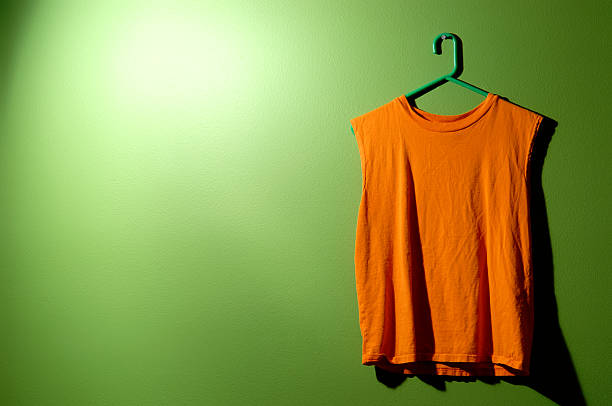 istock Orange Tank hanging on Green Wall 111926951