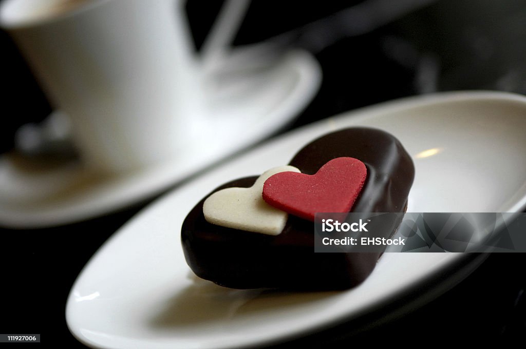 Valentinstag Schokoladen Herzen in einem Café - Lizenzfrei Café Stock-Foto