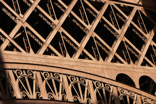 Detail of the Eiffel Tower in Paris, France