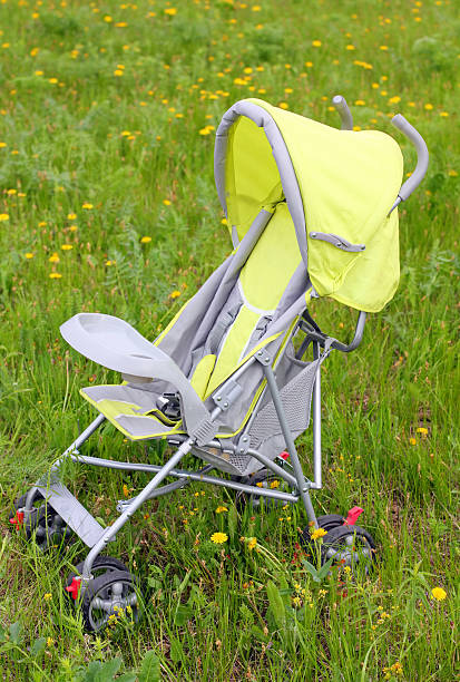 Twin stroller isolated on a white background