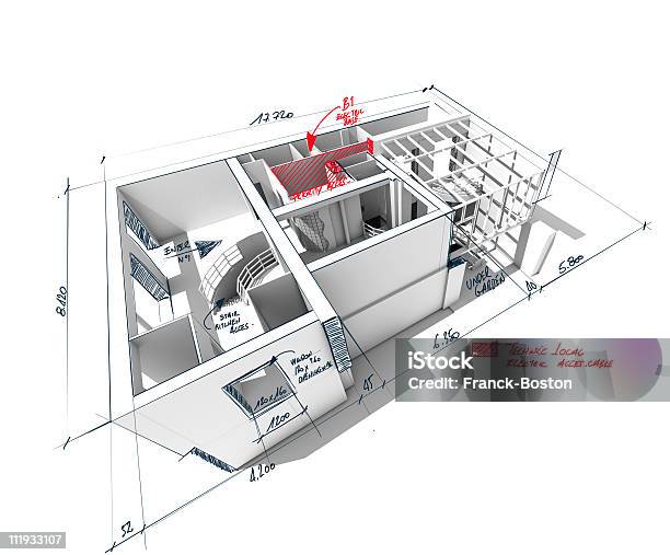 Foto de Casa Rabiscado Arquitetura Representação Artística e mais fotos de stock de Modelo Arquitetônico - Modelo Arquitetônico, Arquiteto, Arquitetura