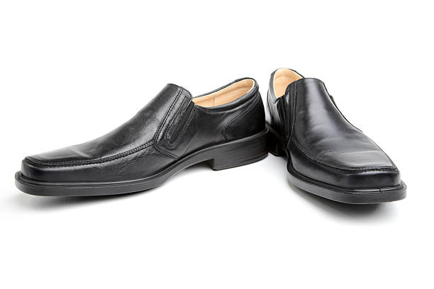 istock Pair of black man's shoes 111933392