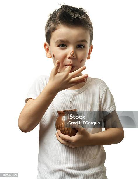 Rapaz Engraçado Que Adora Chocolate - Fotografias de stock e mais imagens de Chocolate - Chocolate, Criança, Sujo