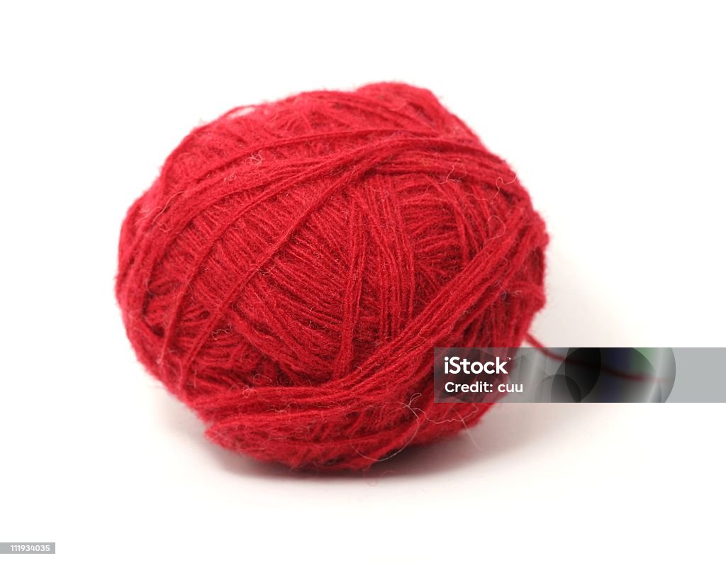 Red clew  Ball Of Wool Stock Photo