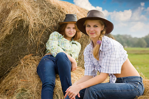 istock Farm girls at field 111936508