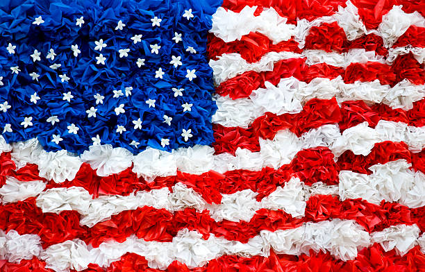 American Flag Ribbons  american flag flowers stock pictures, royalty-free photos & images