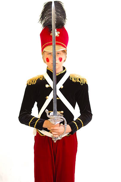 istock Toy soldier boy with sword 111939950
