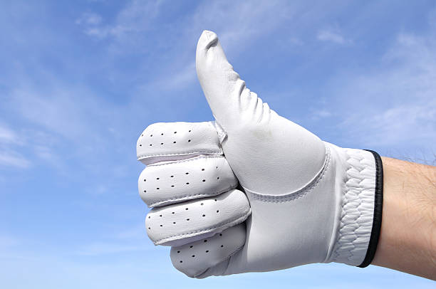 Golfer Giving Thumbs Up Sign  golf glove stock pictures, royalty-free photos & images