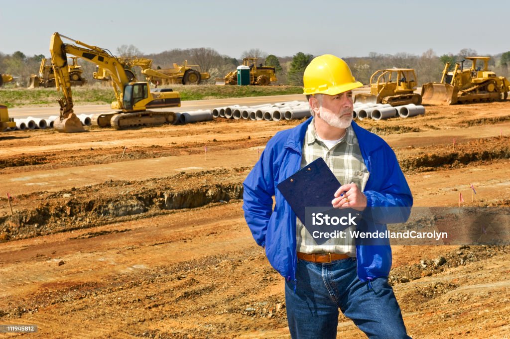 Straßenarbeiten Foreman - Lizenzfrei Arbeiter Stock-Foto