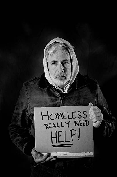 istock Homeless Man In Black and White 111946891