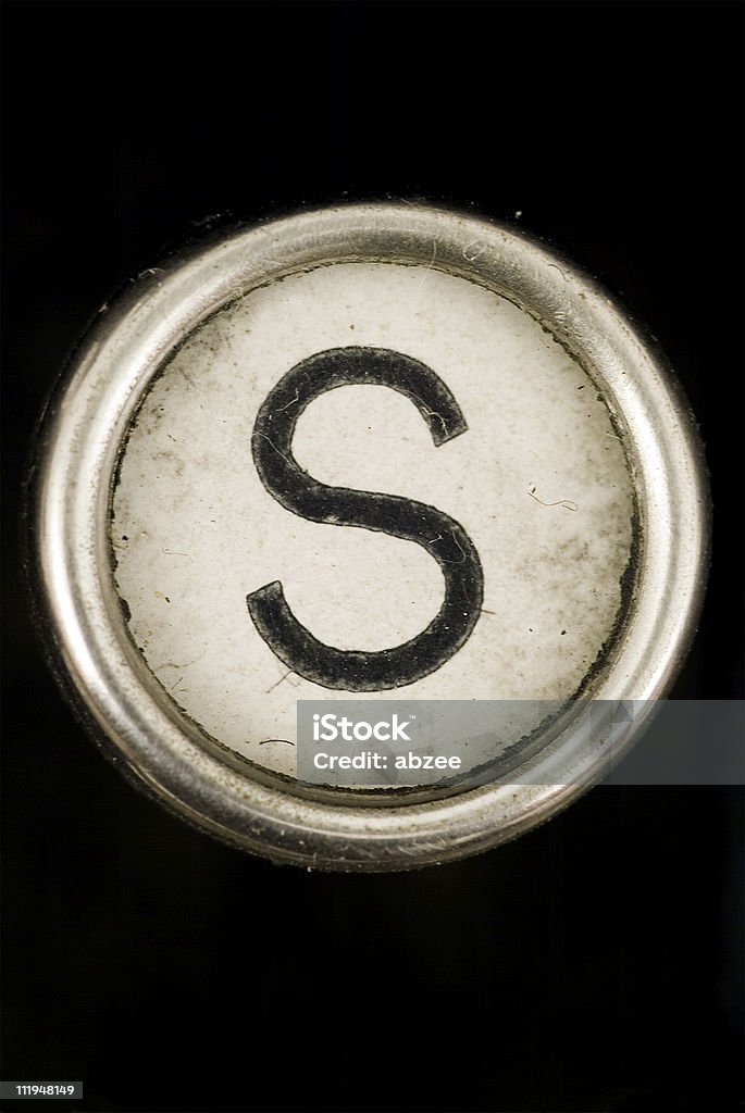 S key of a full alphabet from grungey typewriter  Letter S Stock Photo