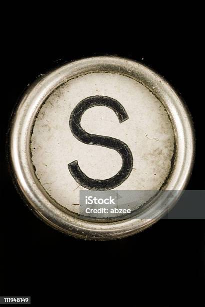 S Key Of A Full Alphabet From Grungey Typewriter Stock Photo - Download Image Now - Letter S, Typebar, Alphabet