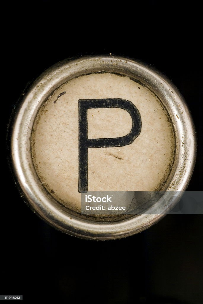 P key of a full alphabet from grungey typewriter  Alphabet Stock Photo
