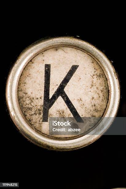 K Key Of A Full Alphabet From Grungey Typewriter Stock Photo - Download Image Now - Letter K, Alphabet, Black Color