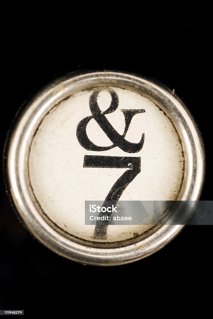 The 7 key from an antique typewriter  Alphabet Stock Photo
