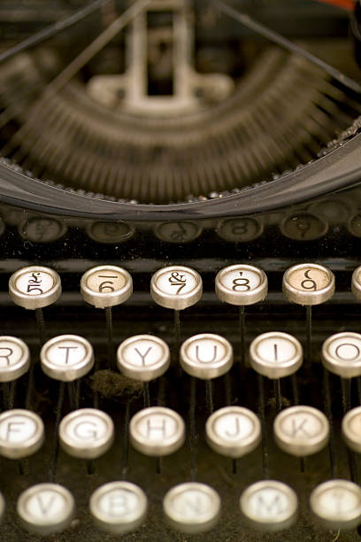 istock Close up of keys on antique typewriter 111948286