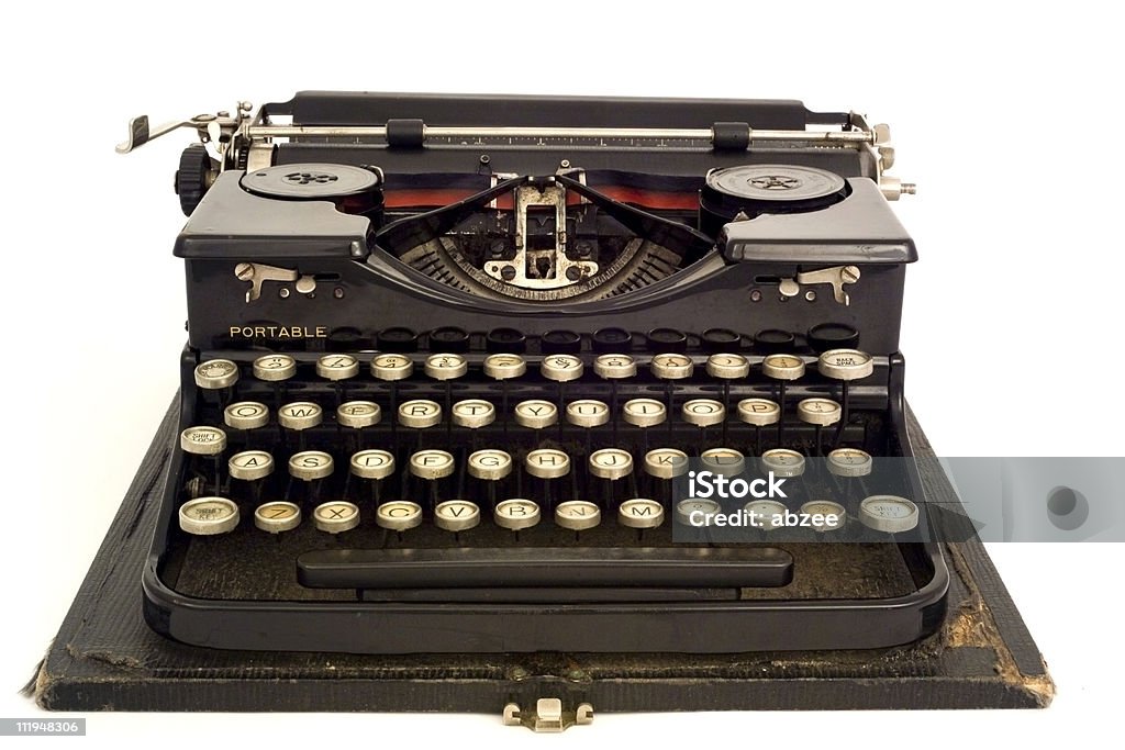 Zabytkowe maszyny do pisania - Zbiór zdjęć royalty-free (Biały)