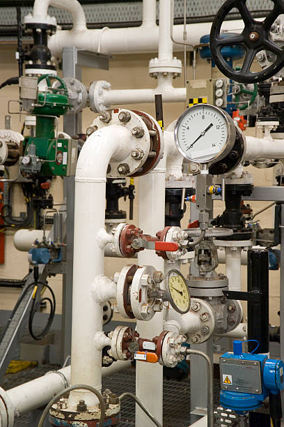 istock Industrial pipes and dials 111948425