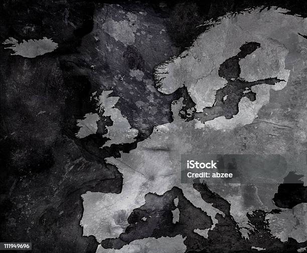 Ardesia Mappa Di Europa - Fotografie stock e altre immagini di Carta geografica - Carta geografica, La Comunità Europea, Ardesia