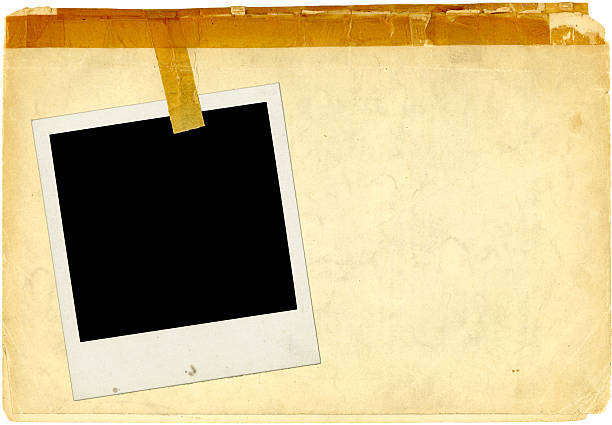 오래된 사진 자료 (guest dossier) 에 텍스트 공간 - old paper mottled rectangular shape 뉴스 사진 이미지