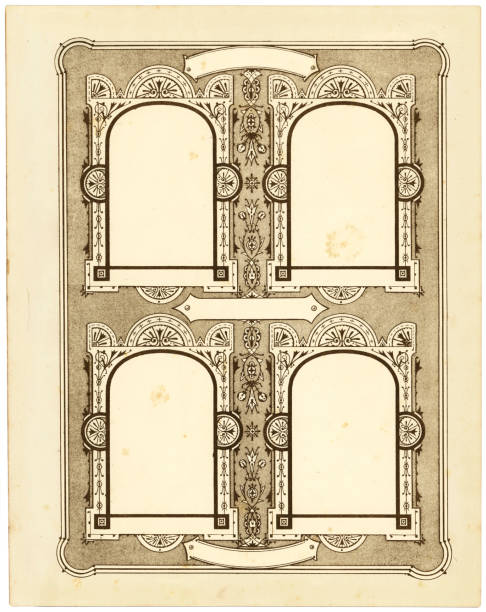 늙음 포토서제스트 앰범 프레임 - old paper mottled rectangular shape 뉴스 사진 이미지