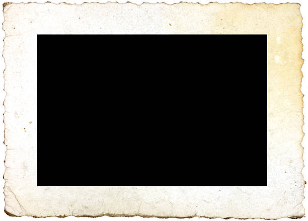 istock Old crinkle edged photo on white backround 111950230