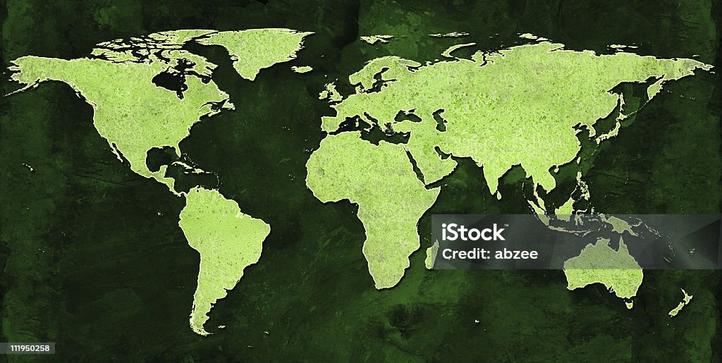 Vert de carte du monde - Photo de Planisphère libre de droits