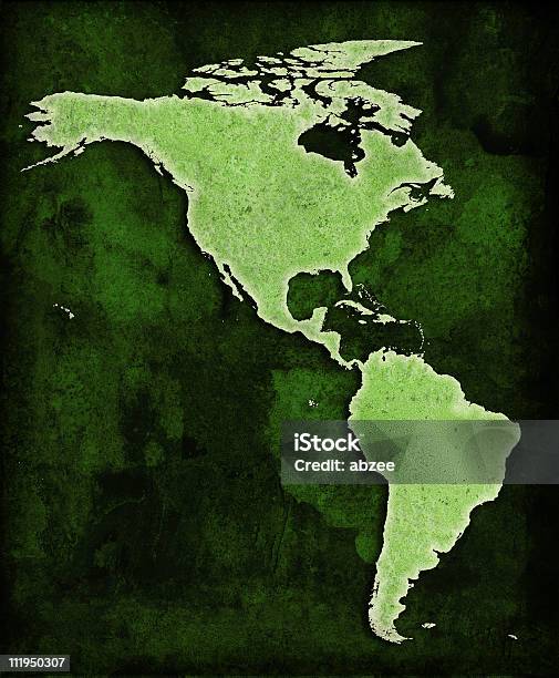 Verde Mundo Mapa De Las Américas Foto de stock y más banco de imágenes de América del Sur - América del Sur, América del norte, Canadá