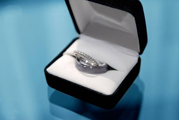 istock Wedding Bands in Velvet Box 111950391