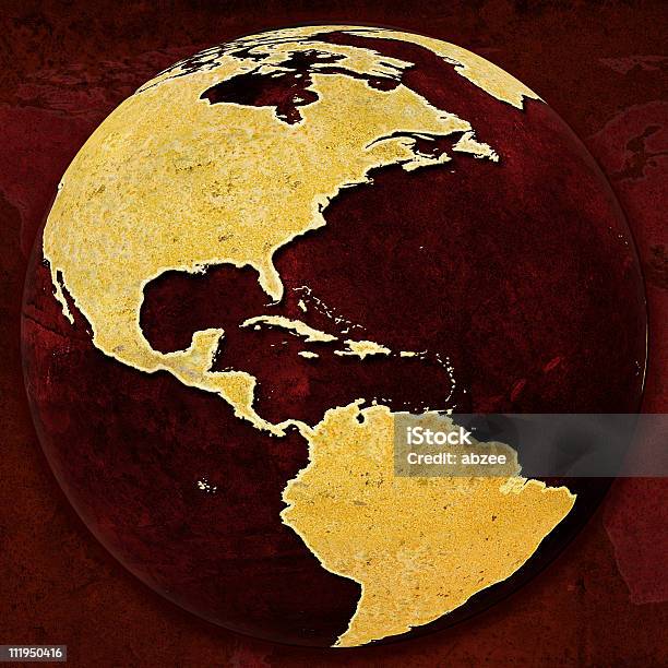 Rostrot Globe Auf Hintergrund Der Nord Und Südamerika Stockfoto und mehr Bilder von Amerikanische Kontinente und Regionen