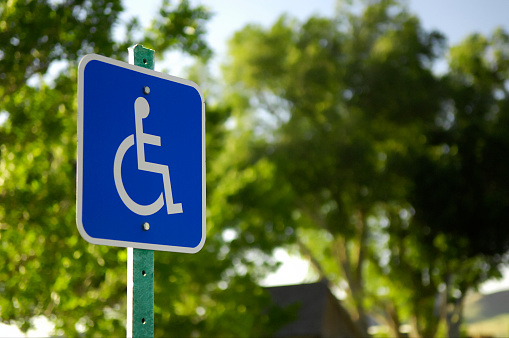 A handicap parking sign