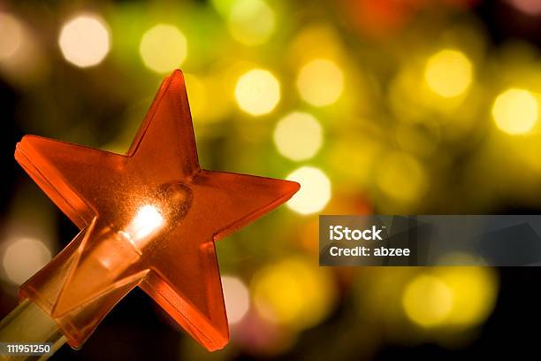 Blurred Christmas Tree Lights And A Star Light Stock Photo - Download Image Now - Celebration, Christmas, Christmas Decoration