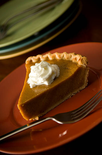 istock Slice of Pumpkin Pie with Whipped Cream 111952196