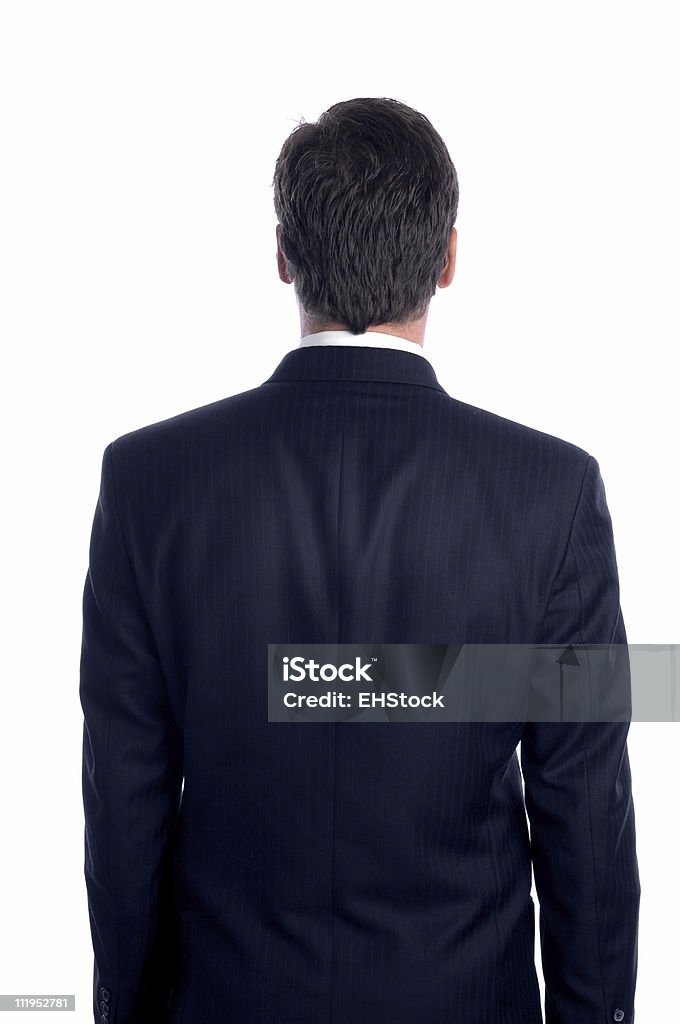 ビジネスマン後姿白背景 - 後ろ姿のロイヤリティフリーストックフォト