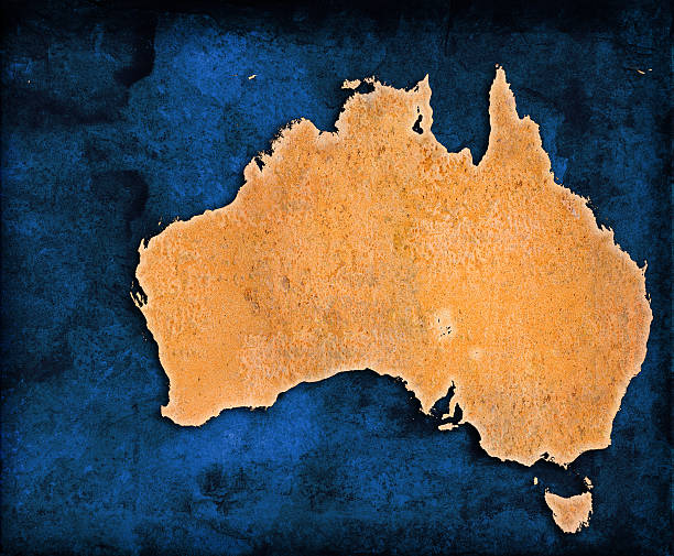 An illustration of the map of Australia Blueworld series click here: landmass stock pictures, royalty-free photos & images