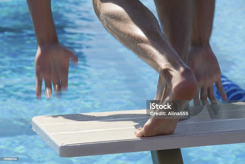 Füße eines Schwimmer aus der block - Lizenzfrei Schwimmen Stock-Foto