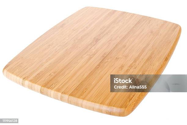 Wooden Cutting Board On White Stock Photo - Download Image Now - Cutting Board, Diminishing Perspective, Bamboo - Material