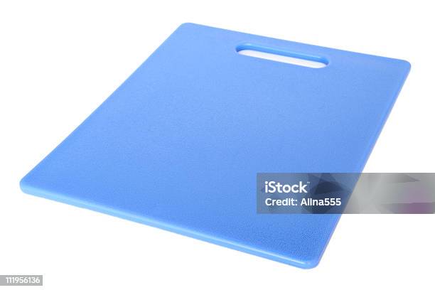 Plastic Blue Cutting Board On White Stock Photo - Download Image Now - Cutting Board, Plastic, Blue