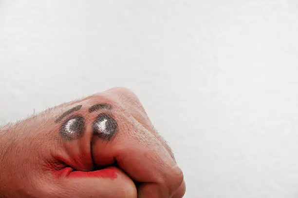 Photo of Hand Face Puppet with Background