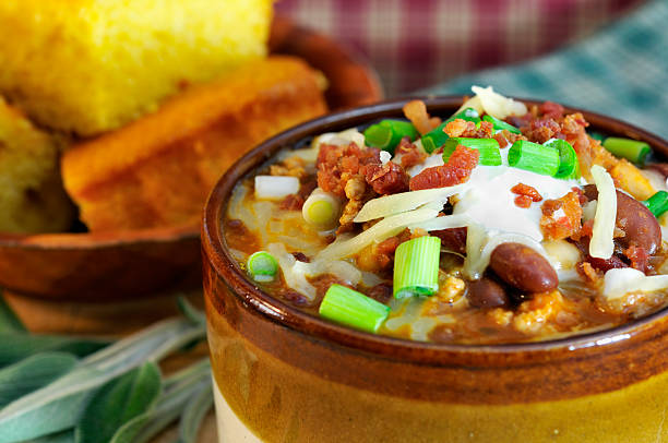 Chipolte Turkey Chili Close-up  mike cherim stock pictures, royalty-free photos & images