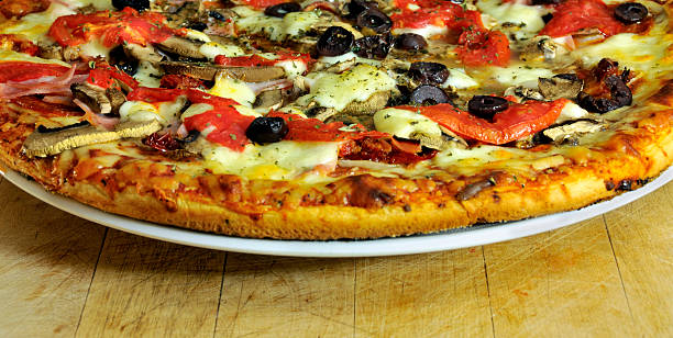 Loaded Pizza Background stock photo