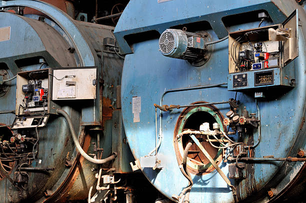 derelict 炉 - boiler industry furnace electric motor ストックフォトと画像