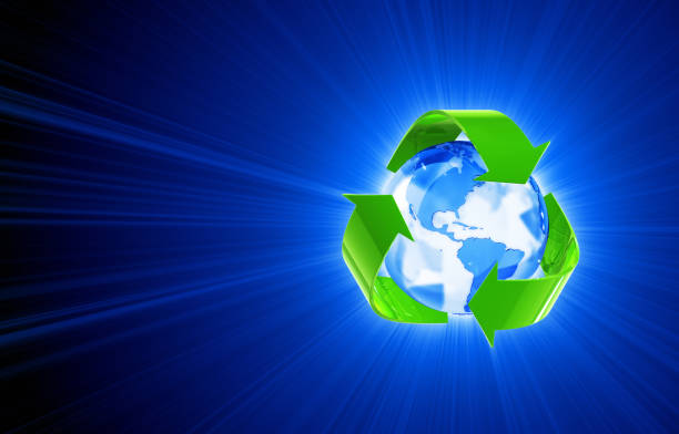 Recycle background. Environmental conservation symbol. 3D render.