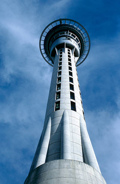 istock low angle view at the Sky Tower in Auckland 111962237