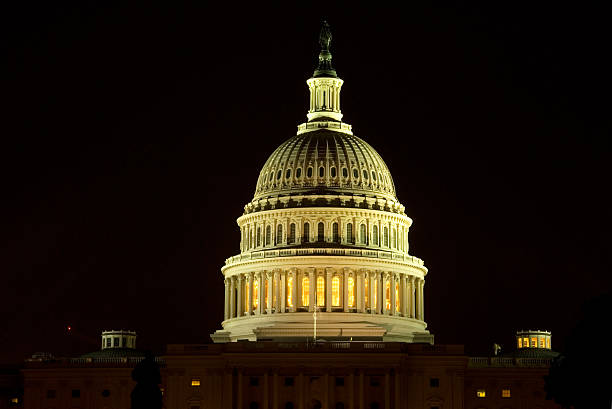 istock Washington DC: dome of the US Capitol building at night 111963506