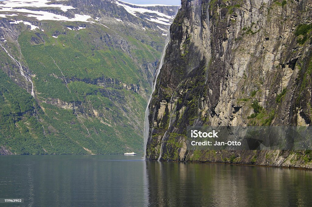 Geirangerfjord in Norwegen - Lizenzfrei Bildhintergrund Stock-Foto