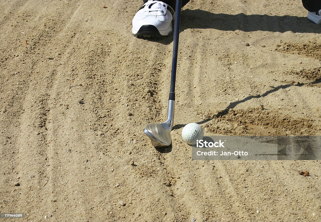 Golf Cart im sand trap - Lizenzfrei Bewegung Stock-Foto