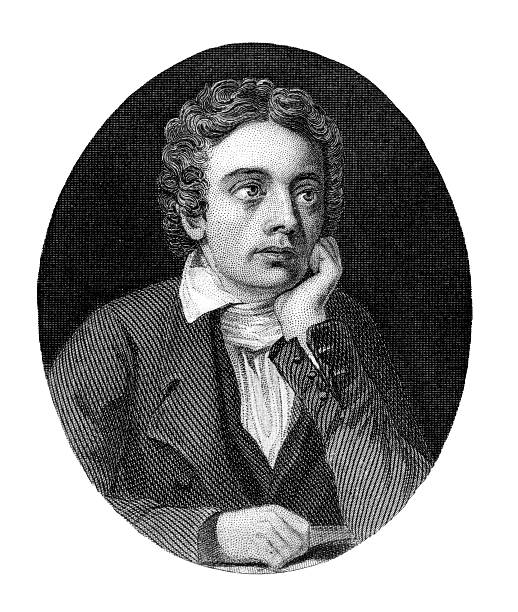 портрет джон keats, поэт - only men mid adult men men author stock illustrations