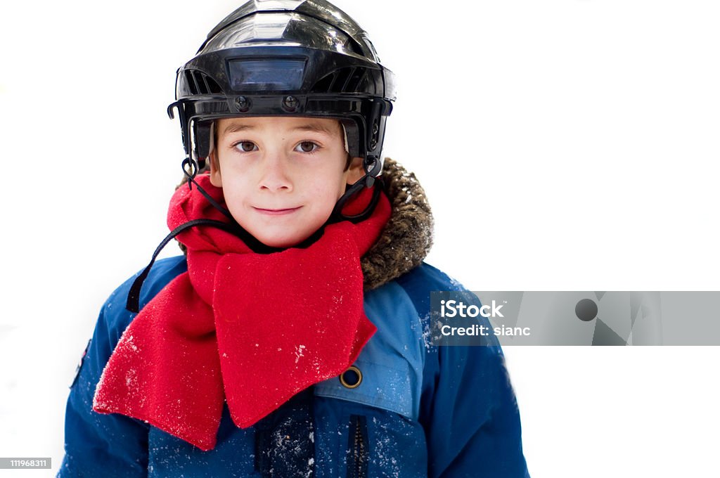 Мальчик носить Хоккейный шлем - Стоковые фото Безопаснос�ть роялти-фри