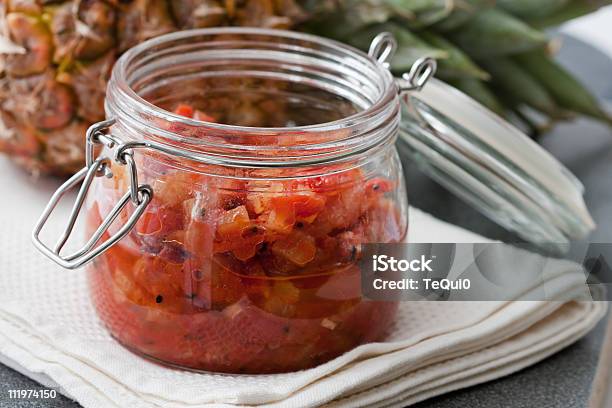 Pineapple Chutney Stock Photo - Download Image Now - Chutney, Pineapple, Bowl